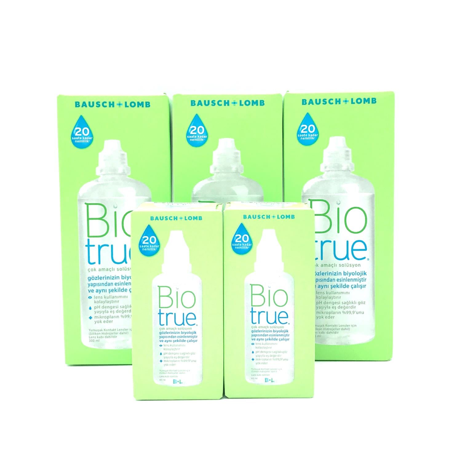 Bio True Çok Amaçlı Solüsyon 3x300ml +2x60ml Seyahat Boy